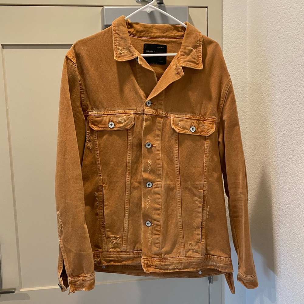 Zara Burnt Orange Jean Jacket